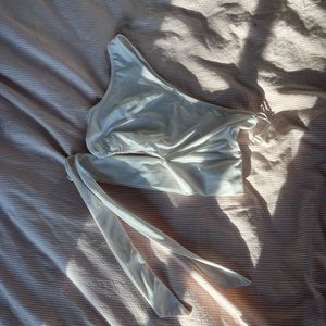 ONE SHOULDER WRAP CROP TOP